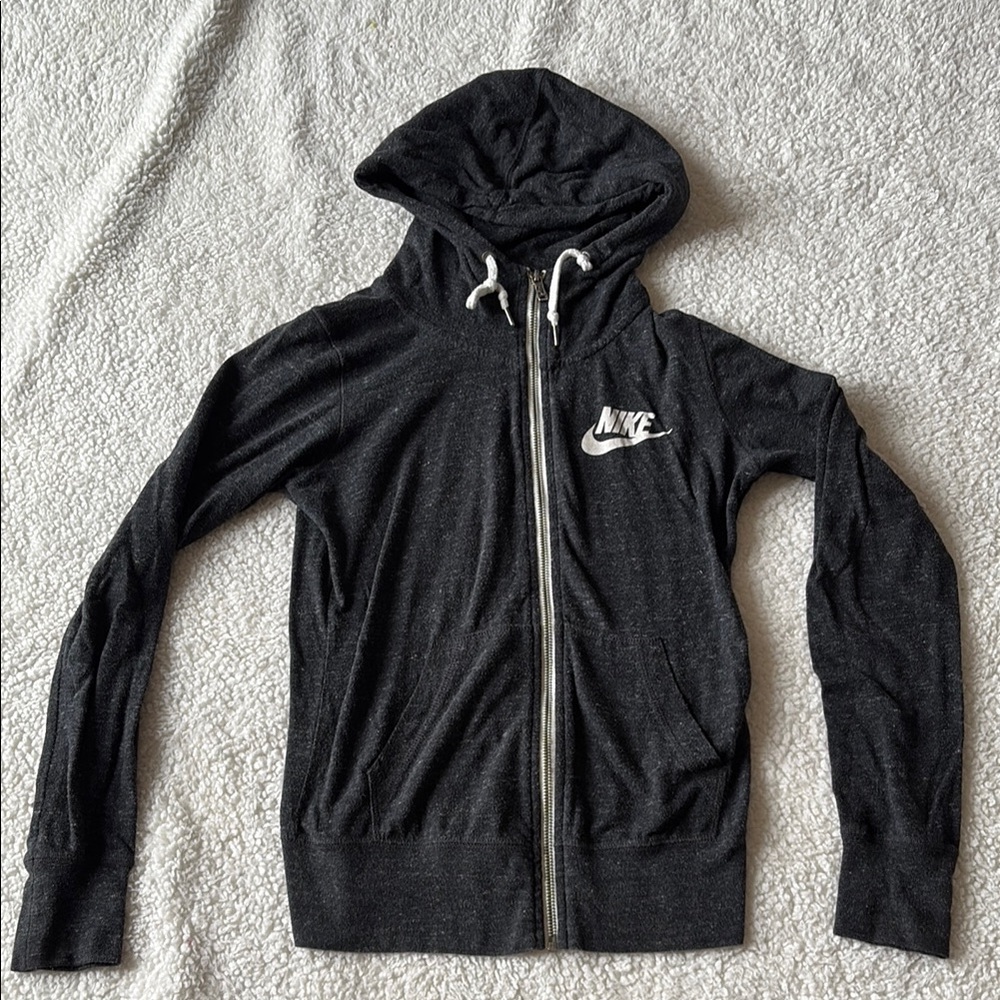 Nike Charcoal Full-Zip gym vintage Hoodie